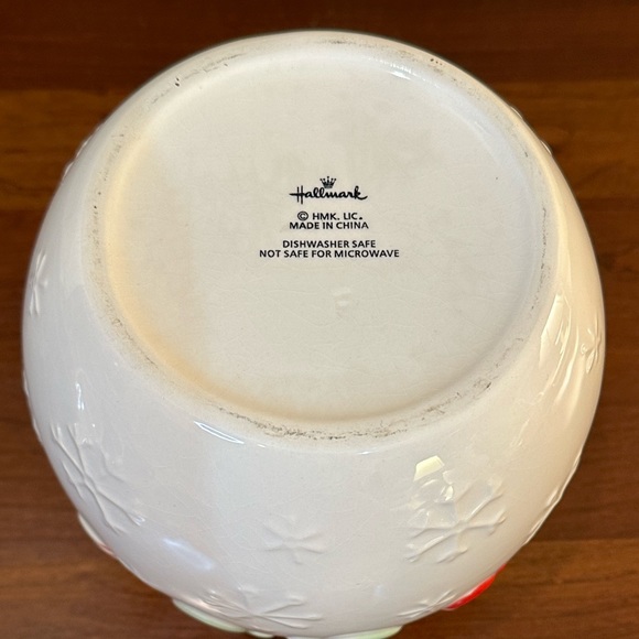 🎄🌟2xHP🌟VTG 1990s Hallmark Christmas Mittens & Snowflakes Ceramic Treat Jar - Picture 6 of 7